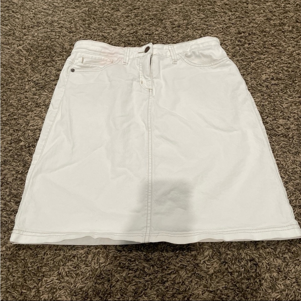 Boden white denim skirt size 6